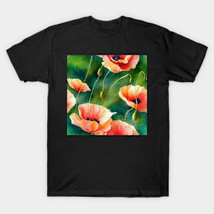 Watercolor poppy flower T-Shirt